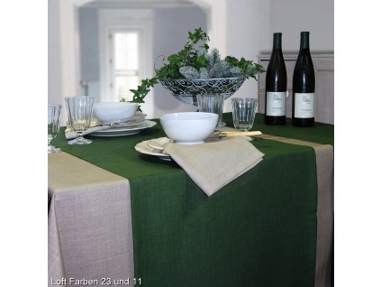 dunkelgr ner Tischl ufer beige Tischdecke 11 23